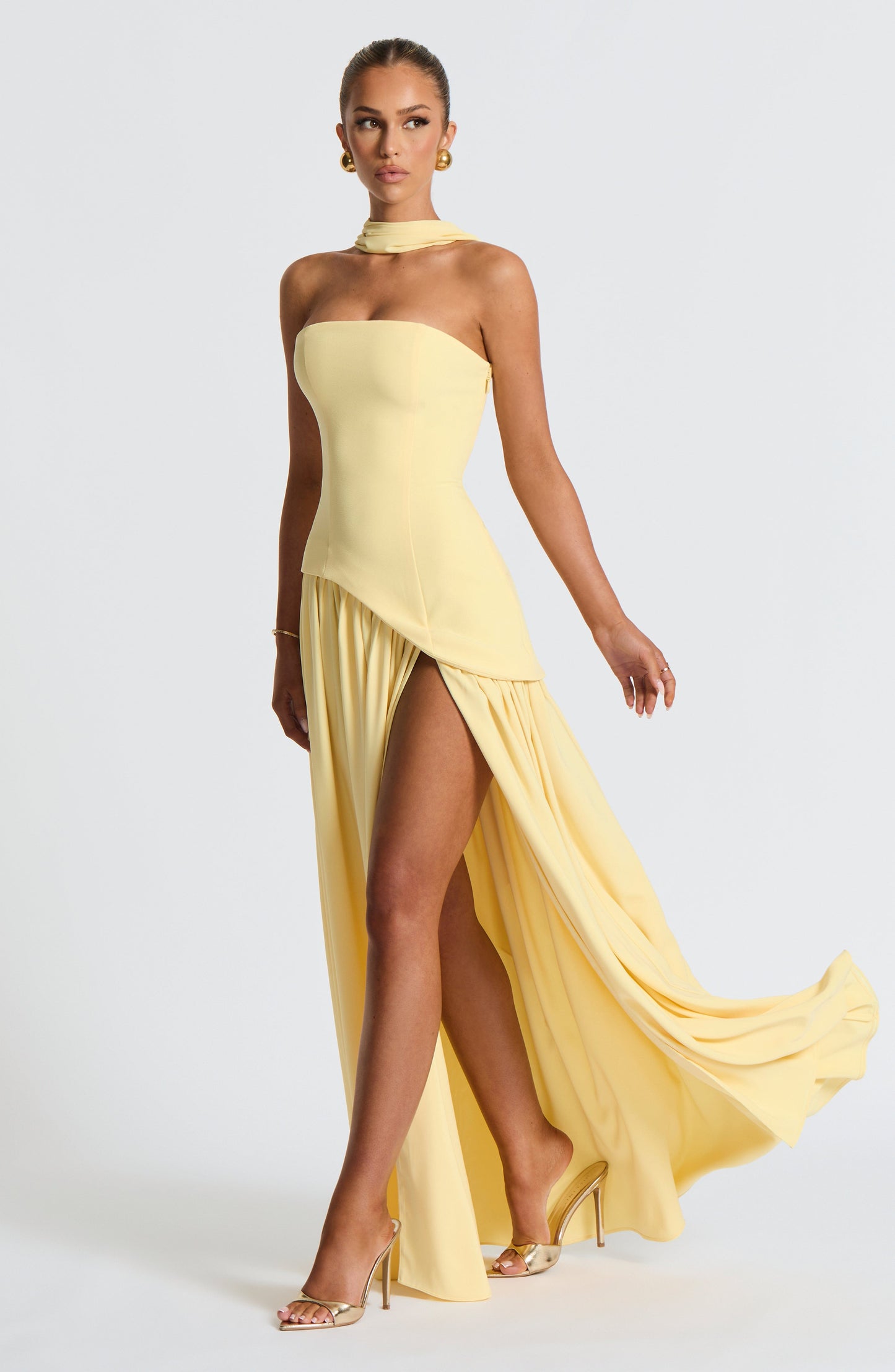 Océane™  | Citron maxi elegant klänning