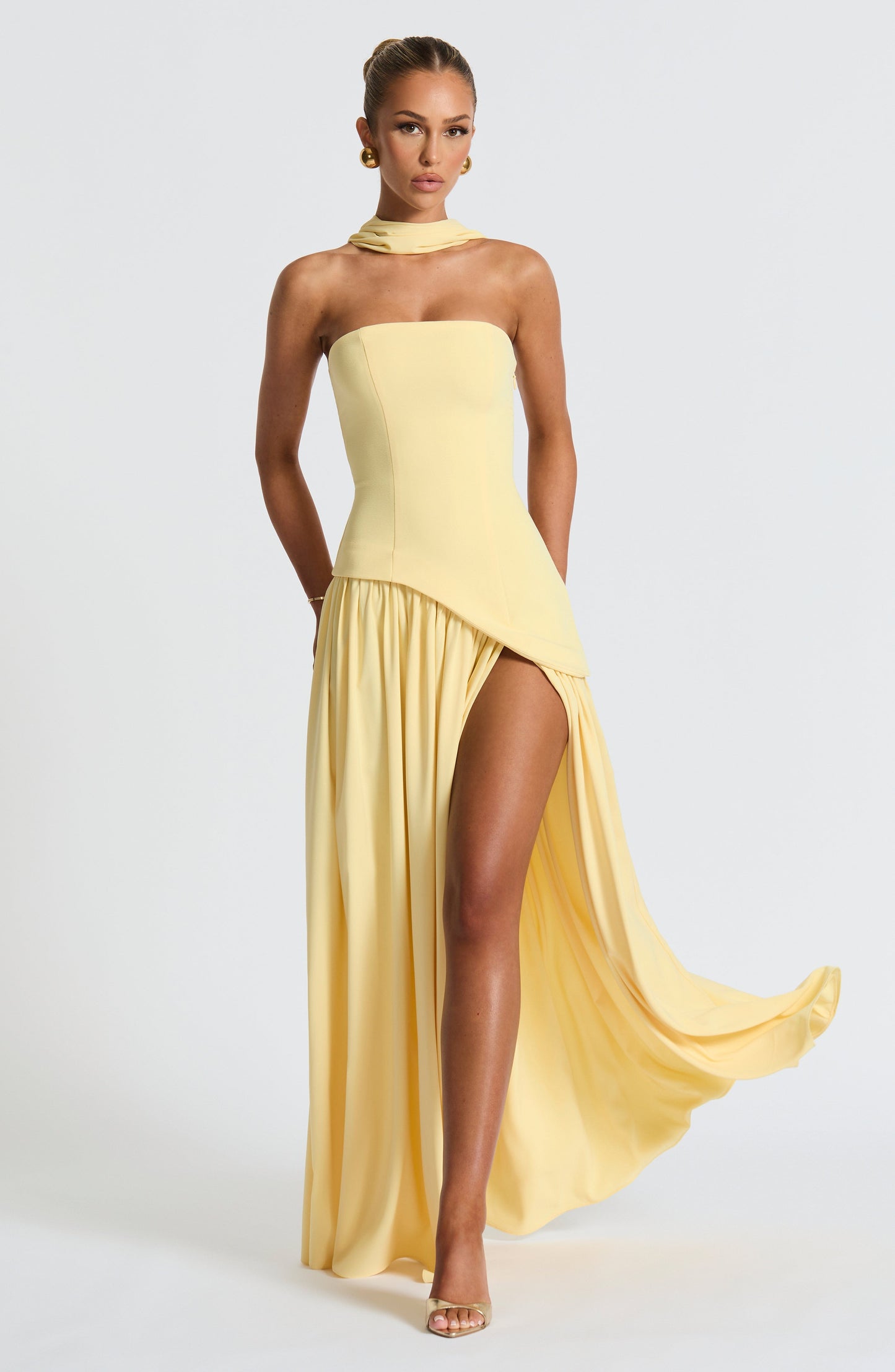 Océane™  | Citron maxi elegant klänning
