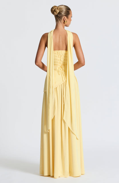 Océane™  | Citron maxi elegant klänning