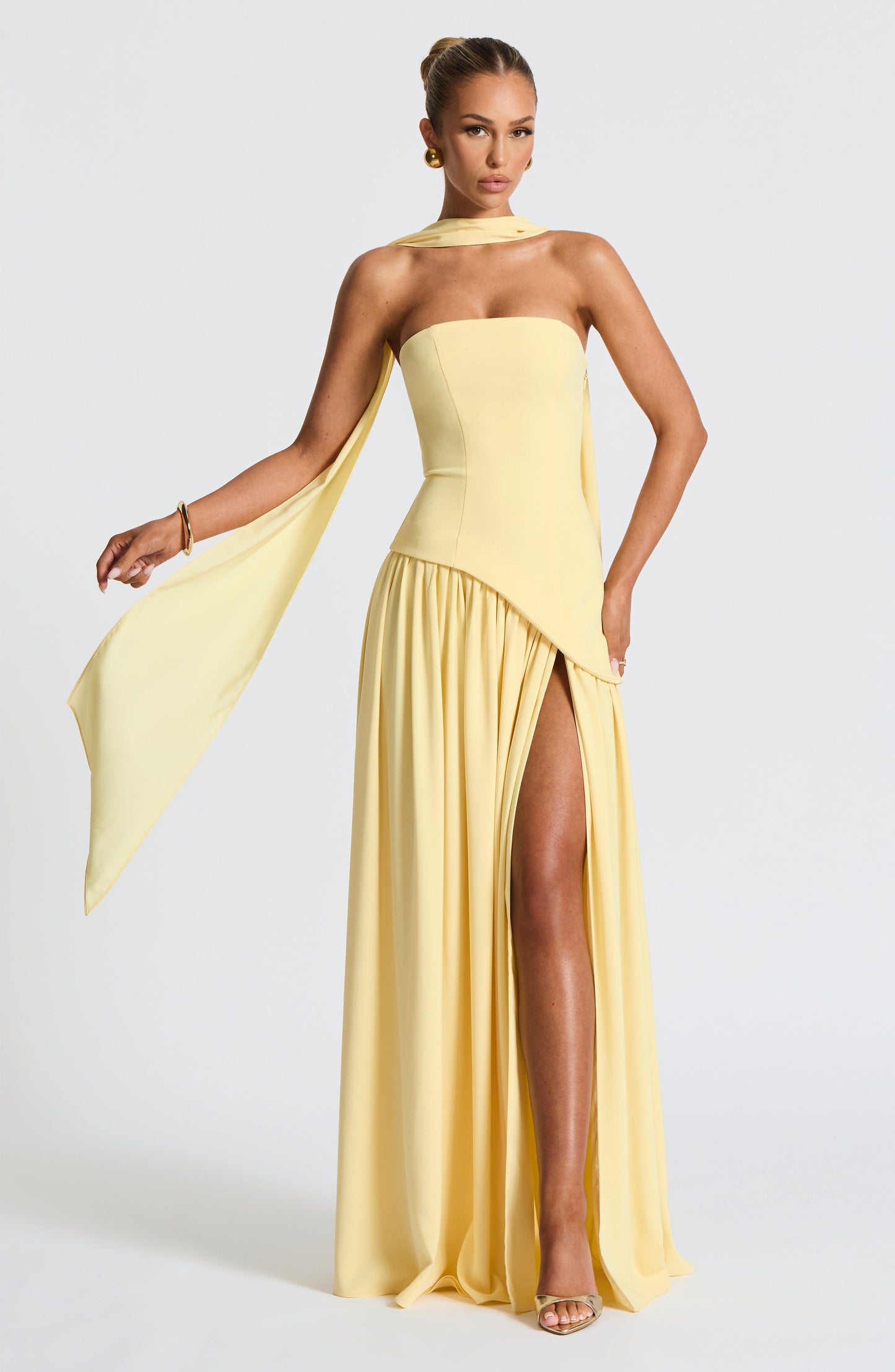 Océane™  | Citron maxi elegant klänning